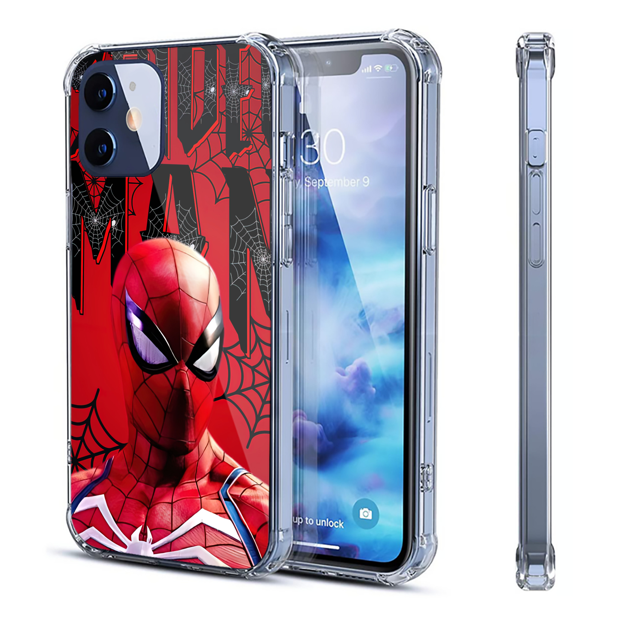 （画像用） Spider Man スパイダーマン 【iPhone 12シリーズ対応】透明スマホケース（クリアソフトケース）